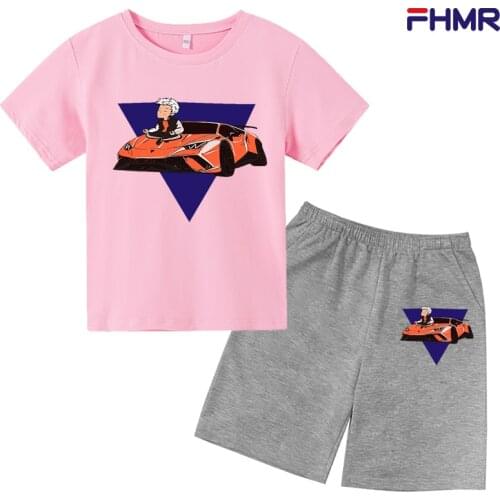 2021 Summer Childrens T-Shirt Orange Merch A4 Lamba Boy Girl Short Sleeve Tops Tee Fashion а4 Baby Clothing 100% Cotton Suits