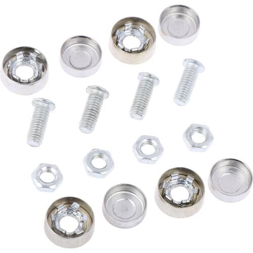 4Pcs/Set Chrome Anti-theft Screws Car License Plate Bolts Frame Screws