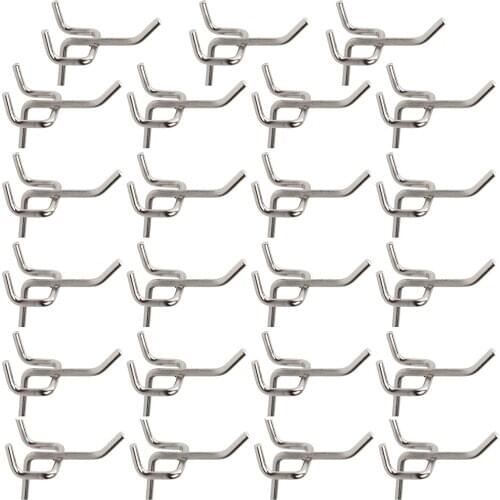 50Pcs Durable Carbon Steel Practical Pegboard Hooks Workshop Storage Garage Work Shop Organization Display Hanging Tool
