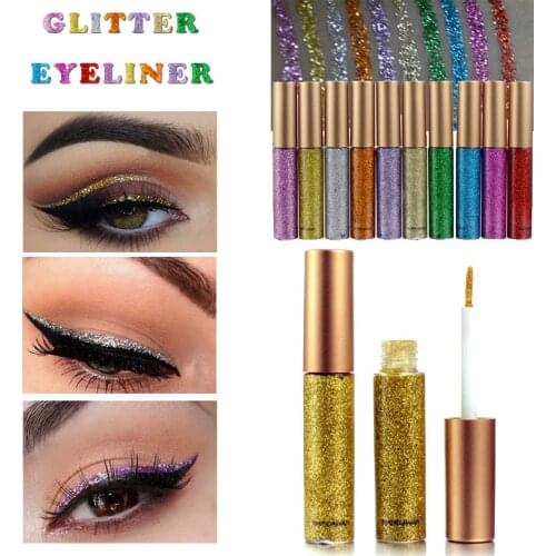 5g Shining Glitter Liquid Eyelinear Eyeshadow Long Lasting Metallic Shimmer Colorful Lady Style Eye Makeup Cometic Accessories