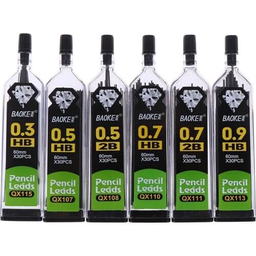 6 Tubes Mechanical Pencil Refills 0.3~0.9mm HB/2B For Painting Writing Office School Supplies Automatic Pencil Lead Refill