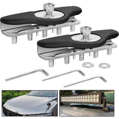 Car SUV Off-road 4x4 Rotatable LED Bar Holder Mounting Bracket Auto Lights Mount Car Engine Cover Work Light Fog Lamp Hood Clamp