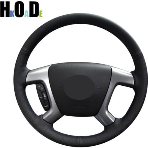 Black Artificial Leather Steering Wheel Cover DIY Car Steering Wheel Cover for Chevrolet Captiva 2007-2014 Silverado GMC Sierra