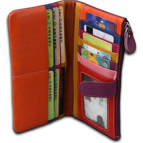 Candy Color Long Wallets Women Fashion Long Zipper Purse Card Holder Ladies Casual Leather Wallet Female Carteira Feminina