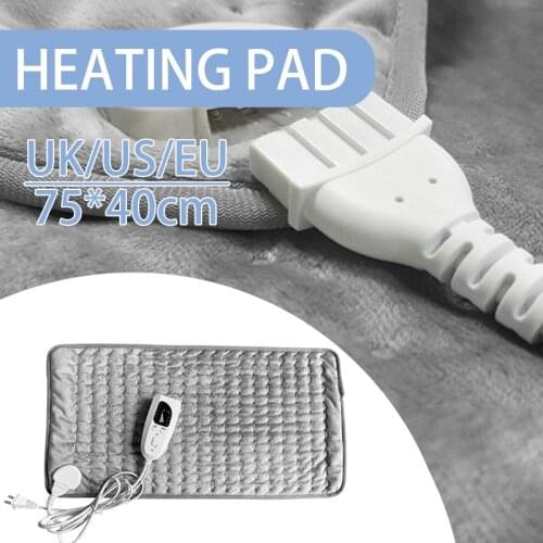 110~240V 120W 6 Level Microplush Electric Heating Pad For Shoulder Neck Back Spine Leg Pain Relief Winter Warmer