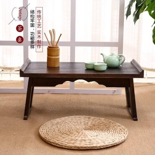 Time-Limit Chinese Low Tea Table Small wooden 80x44cm Living Room Side Table For Tea Coffee Antique Gongfu Tea Table
