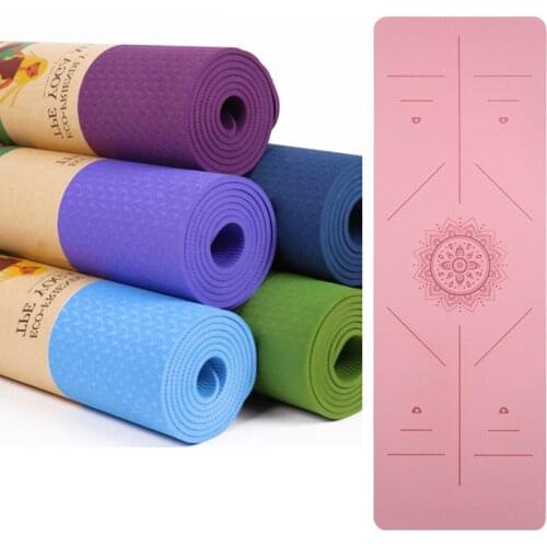 Yoga Mat 1830*590*6mm TPE Yoga Mats Position Line Non Slip Mat Yoga Beginner Environmental Fitness Gymnastics Mats Exercise Mat