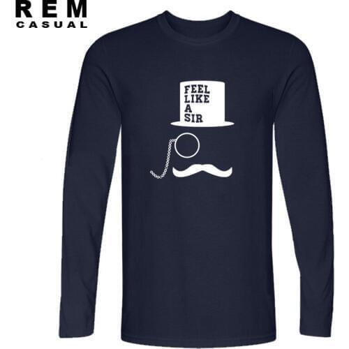 Mustache Monocle Like A Sir Rage Comic T Shirts Men Cotton Mens Tees Long sleeve T-Shirt Euro Size