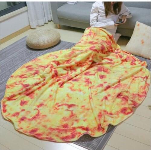 Simulation Pancakes Blankets Soft Warm Flannel Burrito Blankets Round Shape Throw Blankets Coral Fleece Tortilla Nap Wrap Travel