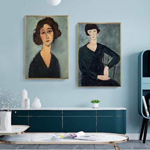 Portrait of the Woman Canvas Painting Amedeo Modigliani Posters and Prints Wall Art Picture for Living Room Home Decor Cuadros