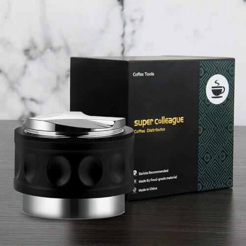 Hot Sales 53mm 304 Stainless steel Manual elastic double-head tamper distributor 2 in 1 Espresso coffee powder dispenser