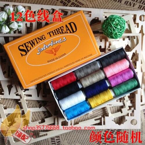 Polyester Sewing Thread,12 Different Colours Per Lot,Size 40S/2,For Both Sewing Machine And DIY Hand Sewing,Very Good For Sale