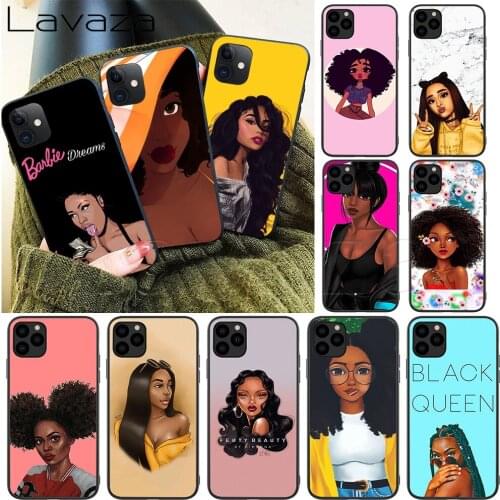 Lavaza Melanin Poppin Black Queen Silicone Soft Case for iPhone 12 Mini 11 Pro XS Max XR X 8 7 6 6S Plus 5 5S SE