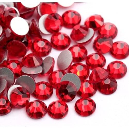 SS3-SS30 Dark Siam Non Hotfix Rhinestone Flatback Glass Strass Dark Red Nail Art Rhinestones Nail Art Decorations 159
