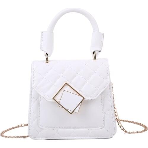 Womens Handbags Luxurious Brand Bags Summer Fashion PU Leather Diamond Lattice Solid Color Mini White Shoulder Bag For Women