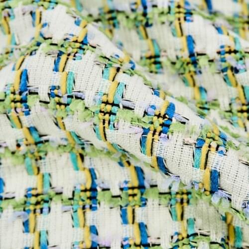 Green Plover Case Butterfly Yarn Blended Tweed Fabric For Coat Telas Por Metro Tissus Au MÈTre Ткань Для Шитья Sewing Tecido Diy