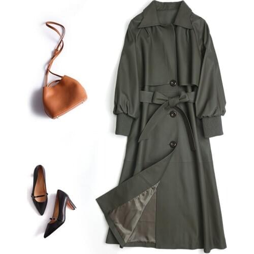 100% Natural Sheepskin Coat Female Spring Winter Clothes 2020 Streetwear Long Fit Genuine Leather Jacket Women Real Leather 9052