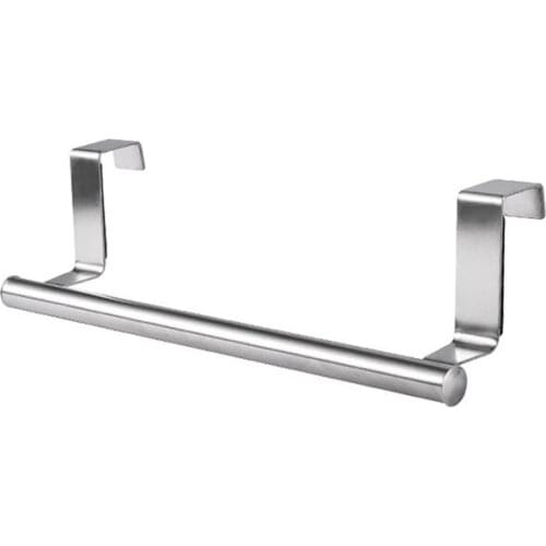 Towel Rack 1pc Over Cupboard Door Towel Bar Hanging Holder Stainless Steel Bathroom Kitchen Cabinet Towel Rag Rack Shelf Hanger