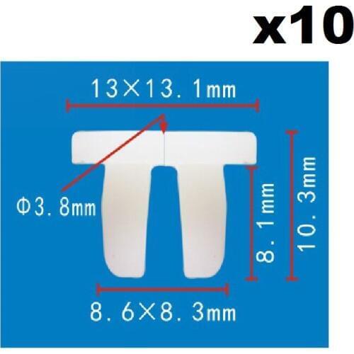 10x For Honda Lock Nut Square Interior Panel Rivet Auto Trim Clips / Nylon Retainer Clip / expansion nut