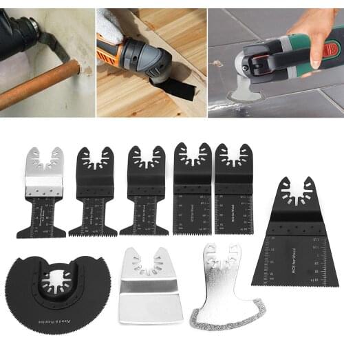 12pcs Universal Oscillating Saw Blade Multifunctional High-Carbon Steel Oscillating Blades for Cutting Plastic Wood