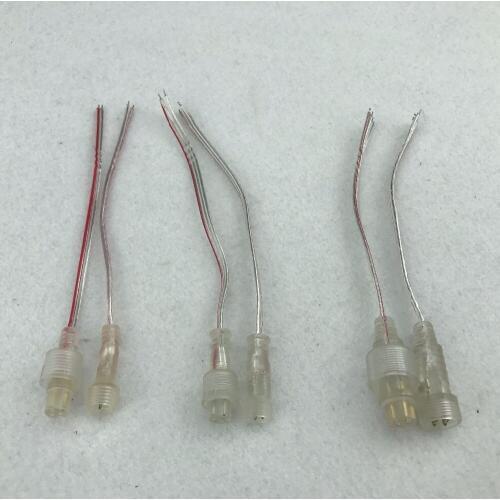 2 core/3 core/ 4 core waterproof transparent clear connector,male and female;15cm long each;24AWG wire