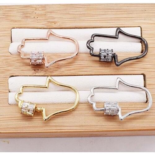 31X22mm Womens High Quality CZ-inlaid hand Pearl Bracelet Buckle, necklace buckle, sweater chain connection buckle