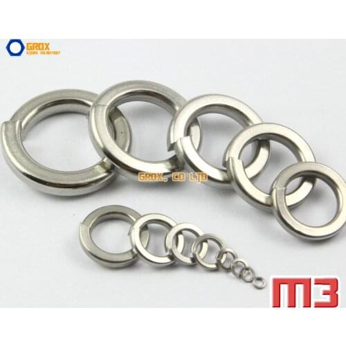 500 Pieces M3 304 Stainless Steel Spring Washer Split Lock Washer
