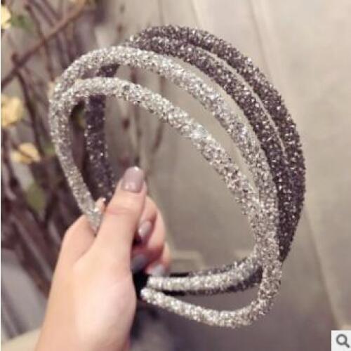 60pcs/lot DIY Multi Simple Shiny Rhinestone Thin Headband Drill Double-deck Head Bands Hair Styling Tools Accessory HA975