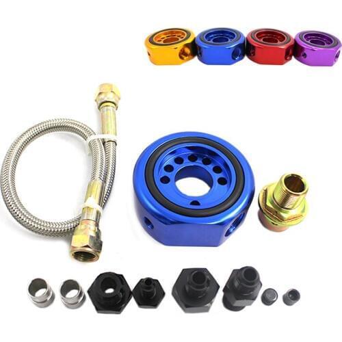 Oil Supply Adapter Aluminum Conversion Kit For Acura Honda Oil Filter Sender Sandwich Plate Cooler Adapter Kit Feed Line