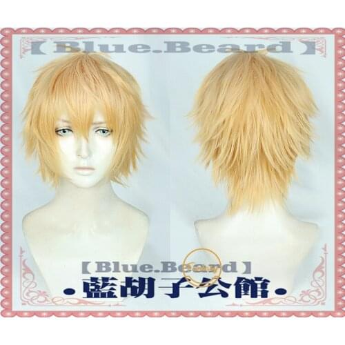Anime Chainsaw Man Cosplay Wig Golden Cosplay Heat Resistant Synthetic Hair Halloween Party + Free Wig Cap