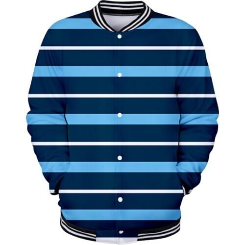 WAMNI 3D Baseball Jacket Funny Stripe Tracksuit Casual Women Threaded sleeves Uniform Streetwear Men Thin Jacket