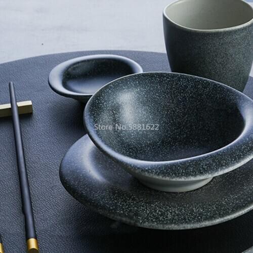 Design Irregular Nordic Stone Rice Bowl for Restaurant Pebbles Feeling Smooth Sauce Dish Tableware Art