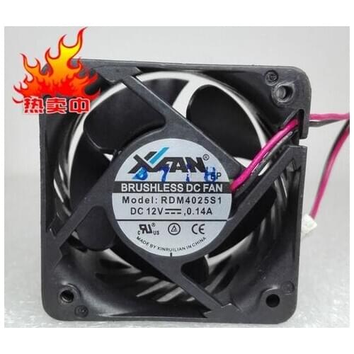For RDM4025S1 rdm4025s1 4025 12V 0.14A 40X40X25MM 40*40*25mm 2Pin 2wire Cooling Fan