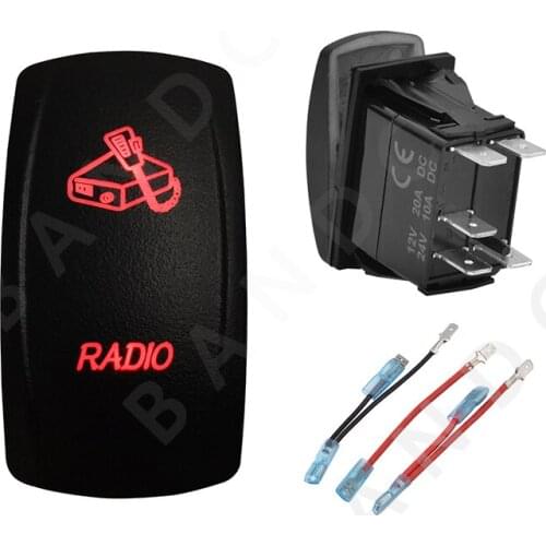 Jumper Wires Set，RADIO 12V 24V Car Boat Caravan Rocker Switches Waterproof Car Buttons Dual Red LED Lights Bar Interior Parts