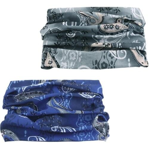 2pcs Leaf Pattern Print Headwear Women Men Absorb Sweat Breathable Neck Tube Scarf Bandana Balaclava Outdoor Hair Accessories