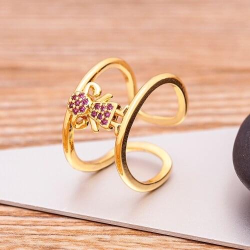 New Design Double Layer Boy Girl Open Ring For Woman Fashion Korean Adjustable Jewelry Party Birthday Gift Finger Accessories