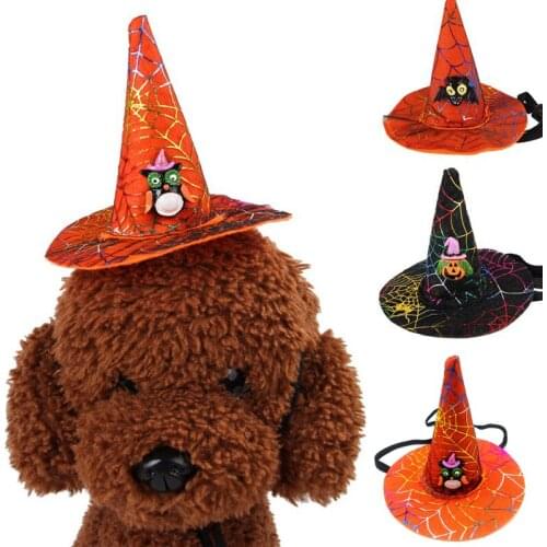 Spider Pumpkin Headdress Hat Halloween Pet Hats For Cat Small Dog Halloween Festival Dog Funny Headwear Party Accessories