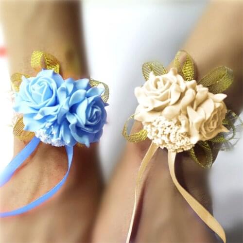 Foam rose Bridal wrist corsage bracelet Wrist flower flower ibbon bridesmaid wrist corsage Wedding party