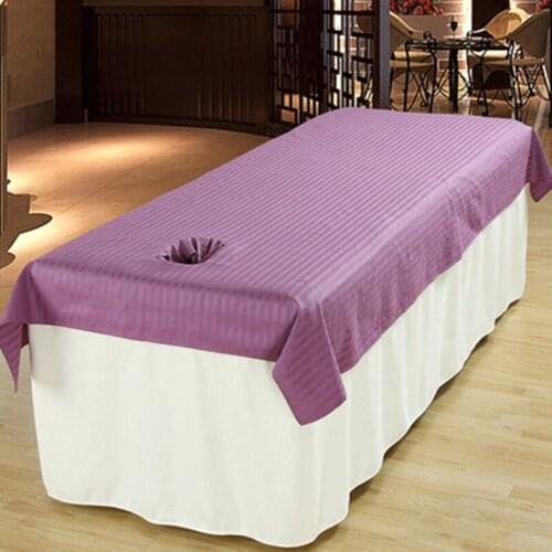 Pure Cotton Beauty Salon Bed Sheet with Hole for Beauty Salon Thick Cotton Massage Bed Sheet Bedspread