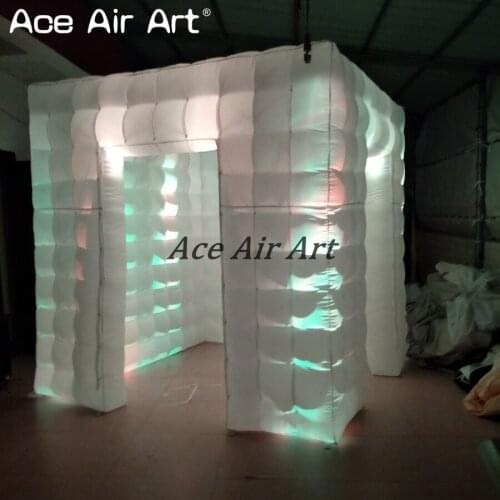 Manufacturer with cheap price led inflatable photo booth,photo party event cube tent without curtains for wedding in Mexico