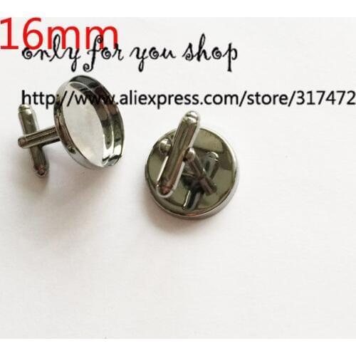 16mm blank Gun Black Cufflinks Backs,/Cufflink Blanks/Cufflink Findings NEW