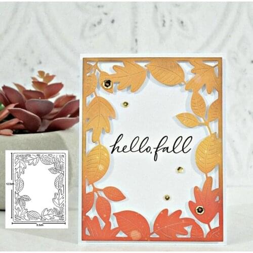 Cutting Dies Leaf Background Frame Metal Cutting Dies Stencils Dies for DIY Scrapbooking Album Paper Cards Making Embossing Dies