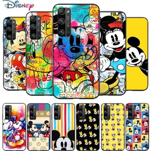 Mickey and Minnie cute for Huawei Honor V30 20 Pro X10 9S 9A 9C 9X 8X 10 9 Lite 8 7 Pro Silicone Soft Black Phone Case