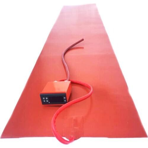 240V 2500W 380*2200*1.5mm Silicone Ski Press Heater 1000mm Lead Wire