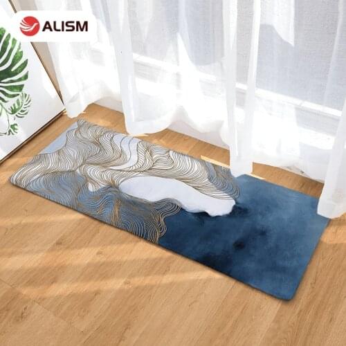 Long Kitchen Mat Modern Ink Oils Painting Style Floor Mat Carpet Anti-slip Absorb Water Doormat Bedroom Bath Entrance Mat Yoga