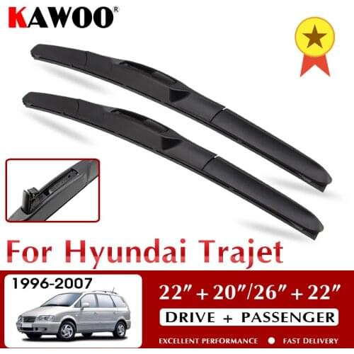 KAWOO For Hyundai Trajet Car Soft Rubber Windcreen Wipers Blades 1996 1997 1998 1999 2000 2001 2002 2003 2004 2005 2006 2007