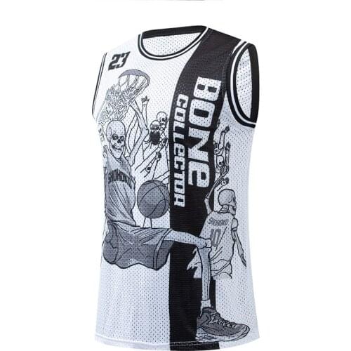 BG basketball jerseys BONE COLLECTOR 23 jersey Outdoor sportswear training Gym clothes Hip-hop culture movie WHITE