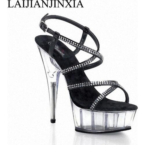 LAIJIANJINXIA Pole Party Shoes 15cm Pole Shoes High Heels Platform Dancing Shoes Women Sandals Dance Shoes