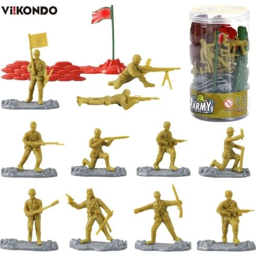 Viikondo 24Pcs Army Men World War II small Japanese soldier military scene mini Action Figure Play Set&Military Toy for boys