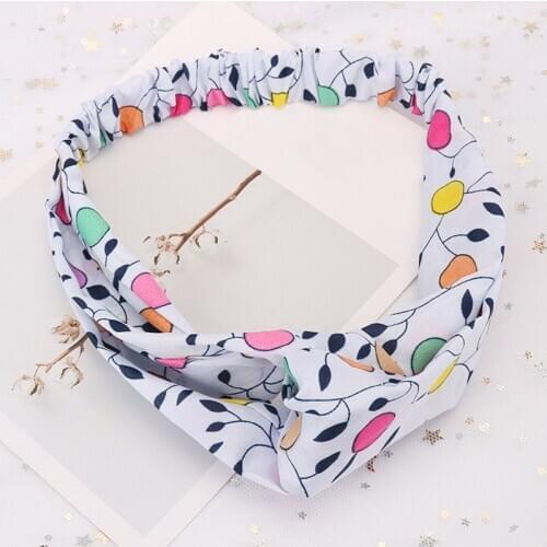 SHUANGR Bohemian Hairbands Print Headbands For Women Retro Cross Knot Turban Bandage Bandanas Elastic Hair Rope Hair Accessories